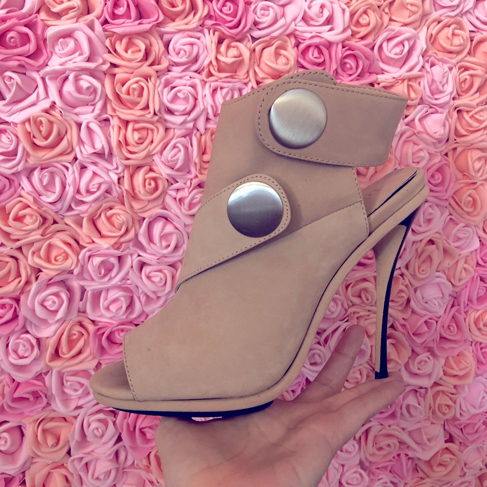 Nude suede sandals